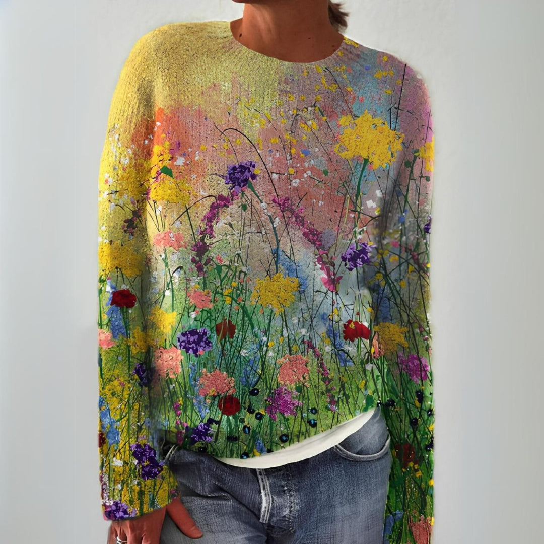 Marta | Pull Art Fleurs Cozy