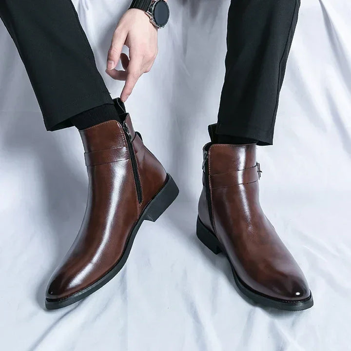 Sergio - Bottines Chelsea en cuir véritable