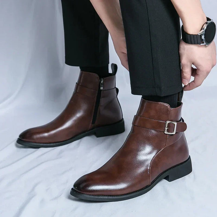 Sergio - Bottines Chelsea en cuir véritable