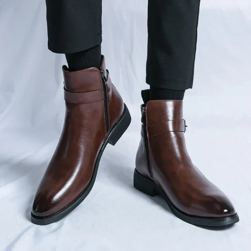 Sergio - Bottines Chelsea en cuir véritable