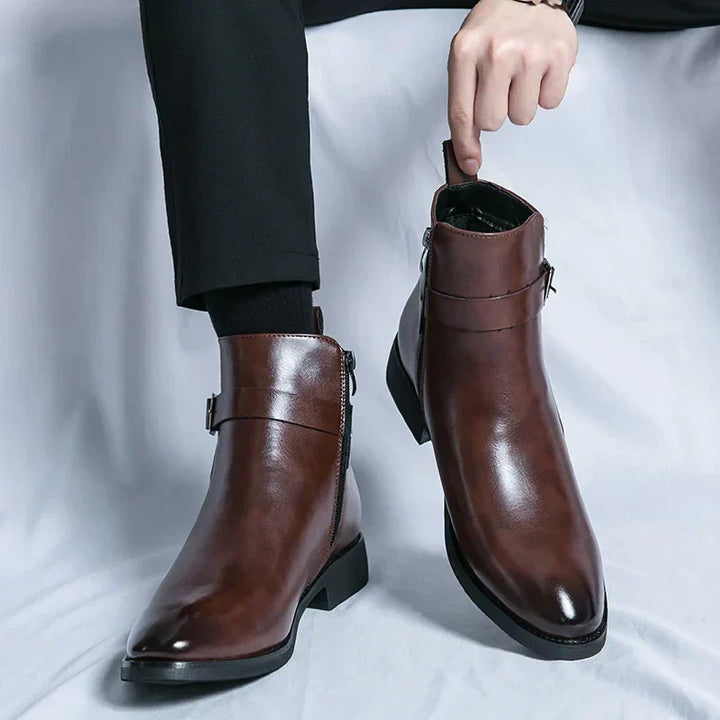 Sergio - Bottines Chelsea en cuir véritable