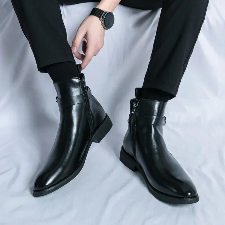 Sergio - Bottines Chelsea en cuir véritable