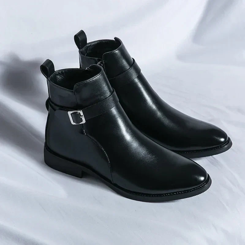 Sergio - Bottines Chelsea en cuir véritable