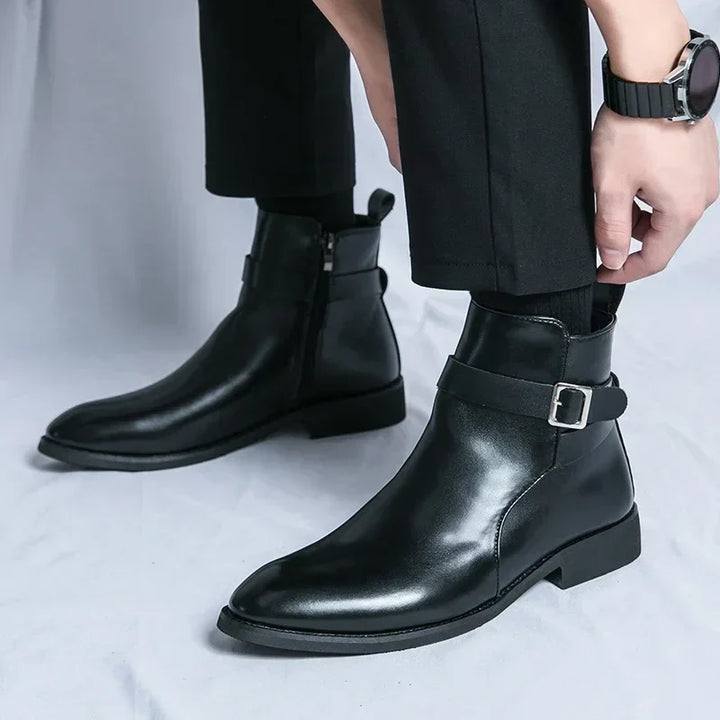 Sergio - Bottines Chelsea en cuir véritable