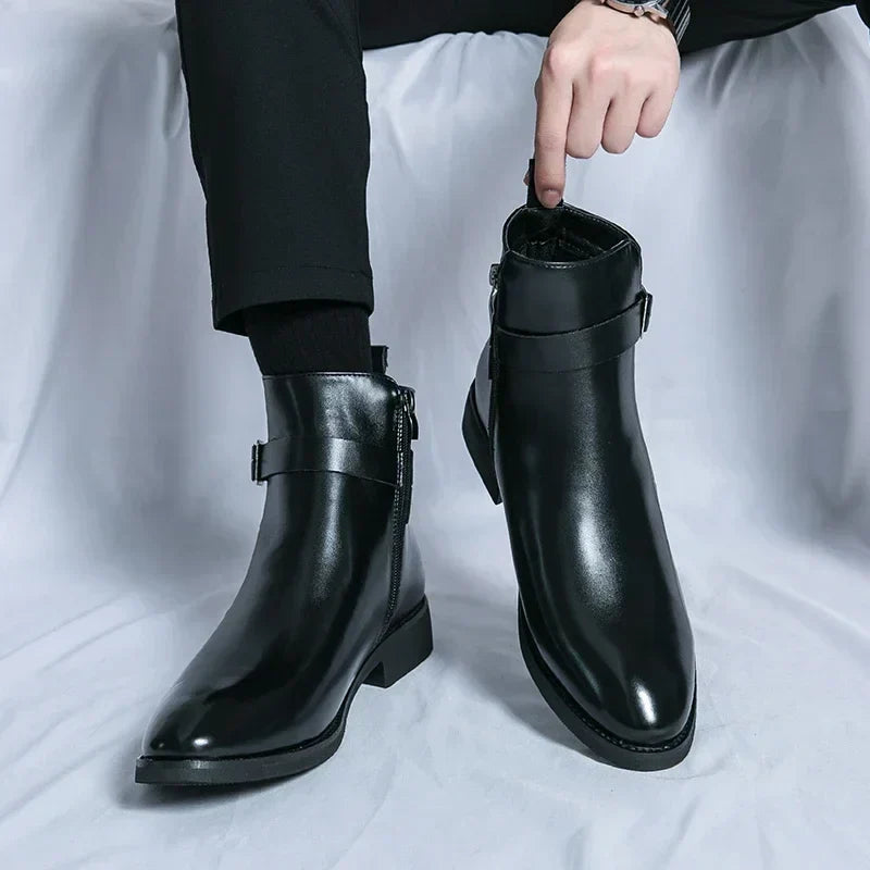 Sergio - Bottines Chelsea en cuir véritable