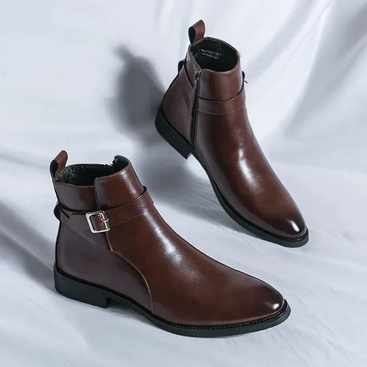 Sergio - Bottines Chelsea en cuir véritable