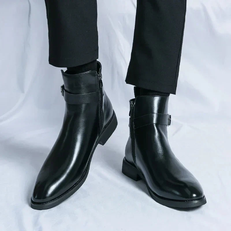 Sergio - Bottines Chelsea en cuir véritable
