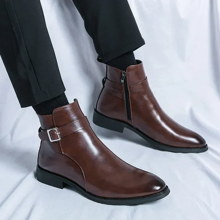 Sergio - Bottines Chelsea en cuir véritable