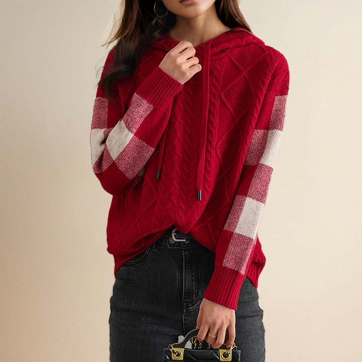 Léonie | Pull à capuche en jacquard