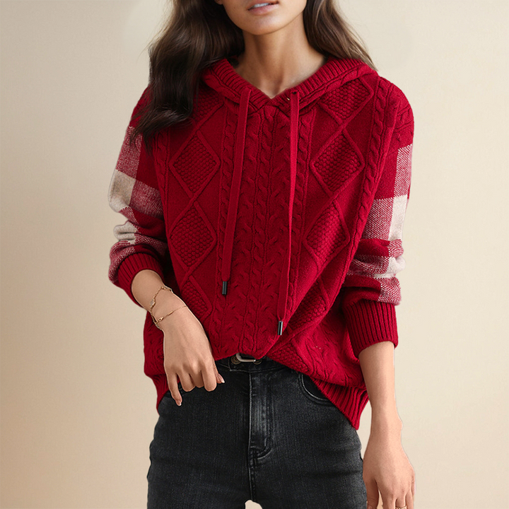 Léonie | Pull à capuche en jacquard