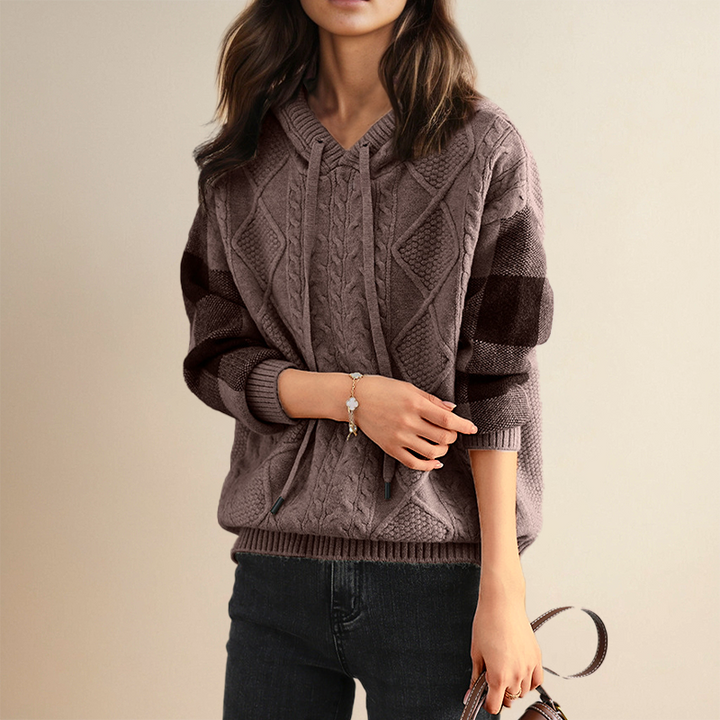 Léonie | Pull à capuche en jacquard